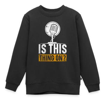 Animateur de podcast Podcasteur Podcasting Podcast Listener - Sweat Premium enfant bio - noir - Devant - AI Model Kid Female (0cm)