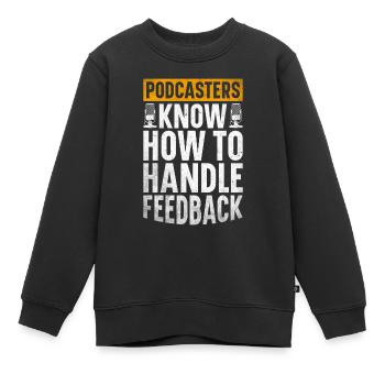Animateur de podcast Podcasteur Podcasting Podcast Listener - Sweat Premium enfant bio - noir - Devant - AI Model Kid Female (0cm)