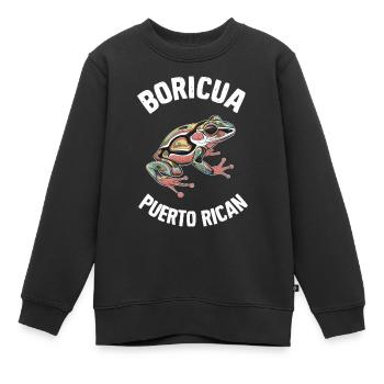 Boricua Porto Rico Coqui Porto Rico Artistique - Sweat Premium enfant bio - noir - Devant - AI Model Kid Female (0cm)