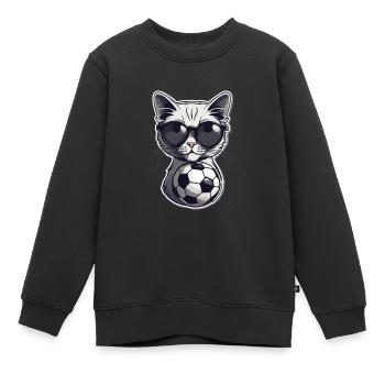 Football Cat Allemagne Fan Jersey Fan Merchandise - Sweat Premium enfant bio - noir - Devant - AI Model Kid Female (0cm)