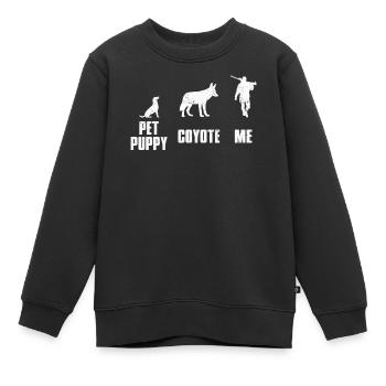 Kojotenjagd Jäger Haustier Welpe Kojote Ich - Kinder Premium Organic Sweatshirt - Schwarz - Vorne - AI Model Kid Female (0cm)