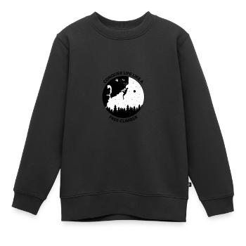 Conquérir la vie comme un grimpeur libre - Sweat Premium enfant bio - noir - Devant - AI Model Kid Female (0cm)