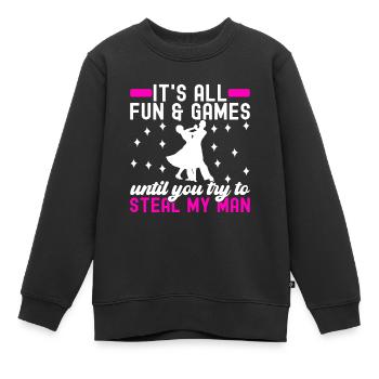 Ballsaal Tanz Ballsaaltänzer Gesellschaftstänzer - Kinder Premium Organic Sweatshirt - Schwarz - Vorne - AI Model Kid Female (0cm)