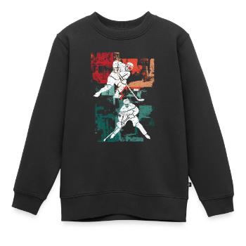 Eishockeyspieler Hockeyfan Eishockey Eishockeyteam - Kinder Premium Organic Sweatshirt - Schwarz - Vorne - AI Model Kid Female (0cm)