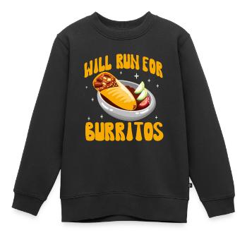 Burrito Gift - Kids Premium Organic Sweatshirt - black - Front - AI Model Kid Female (0cm)