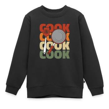 Cuisiner Cuisiner - Sweat Premium enfant bio - noir - Devant - AI Model Kid Female (0cm)