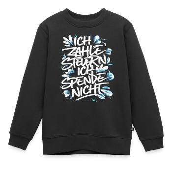 Ich zahle Steuern! ich spende nicht. - Kinder Premium Organic Sweatshirt - Schwarz - Vorne - AI Model Kid Female (0cm)
