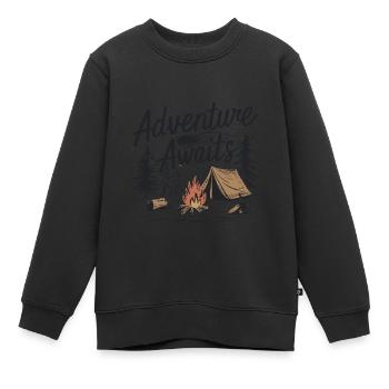 DAS ABENTEUER WARTET AUF SIE - Kinder Premium Organic Sweatshirt - Schwarz - Vorne - AI Model Kid Female (0cm)