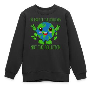 Baignade sur la plage et la mer sans plastique contre la pollution - Sweat Premium enfant bio - noir - Devant - AI Model Kid Female (0cm)