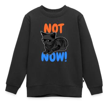 Drôle de chat - Sweat Premium enfant bio - noir - Devant - AI Model Kid Female (0cm)