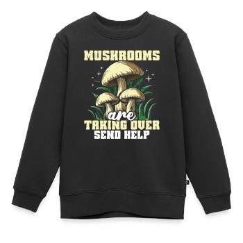 Orte Zur Pilzsuche, Die Pilze Erobern - Kinder Premium Organic Sweatshirt - Schwarz - Vorne - AI Model Kid Female (0cm)