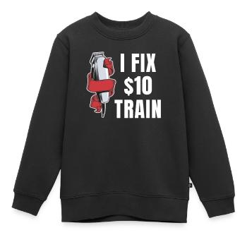Ich Repariere 10-dollar-haarschnitte. Lustige - Kinder Premium Organic Sweatshirt - Schwarz - Vorne - AI Model Kid Female (0cm)