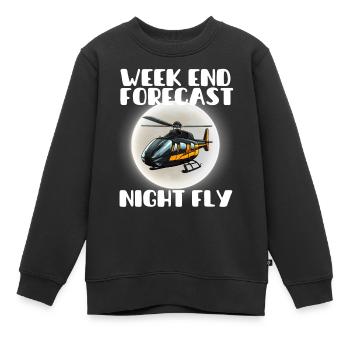 Vorhersage für das Wochenende Night Fly - Kinder Premium Organic Sweatshirt - Schwarz - Vorne - AI Model Kid Female (0cm)
