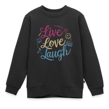 VIVRE L’AMOUR RIRE - Sweat Premium enfant bio - noir - Devant - AI Model Kid Female (0cm)