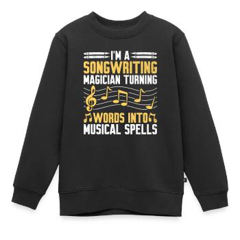 Musicien Auteur-compositeur Chanteur Musicien Musique Musique Pr - Sweat Premium enfant bio - noir - Devant - AI Model Kid Female (0cm)