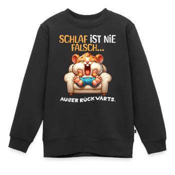 Bin Müde Faul Lustige Schlafanzug Morgenmuffel - Kinder Premium Organic Sweatshirt - Schwarz - Vorne - AI Model Kid Female (0cm)