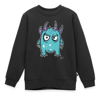 Kleiner Monster Kerl - Kinder Premium Organic Sweatshirt - Schwarz - Vorne - AI Model Kid Female (0cm)