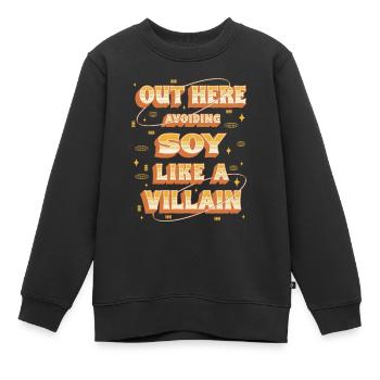 Sojaallergie ici : éviter le soja - Sweat Premium enfant bio - noir - Devant - AI Model Kid Female (0cm)