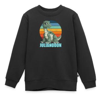 Julianodon Kombination aus Julian und Iguanodon - Kinder Premium Organic Sweatshirt - Schwarz - Vorne - AI Model Kid Female (0cm)