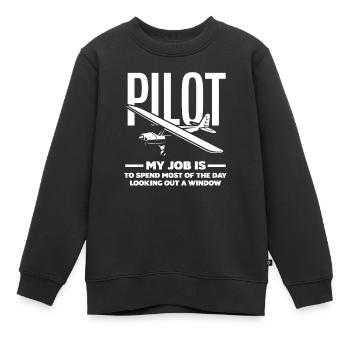 Pilot Berufspilot Geschenk Flugschule - Kinder Premium Organic Sweatshirt - Schwarz - Vorne - AI Model Kid Female (0cm)