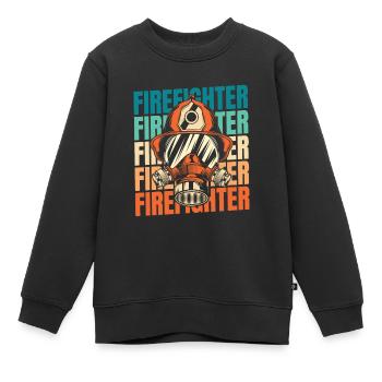 Feuerwehrmann - Kinder Premium Organic Sweatshirt - Schwarz - Vorne - AI Model Kid Female (0cm)