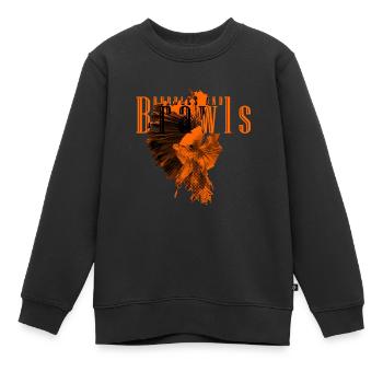 Bulles De Poisson Betta Et Bagarres - Sweat Premium enfant bio - noir - Devant - AI Model Kid Female (0cm)