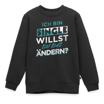Drôle Solo Célibataire Hommes Célibataire Célibataire - Sweat Premium enfant bio - noir - Devant - AI Model Kid Female (0cm)