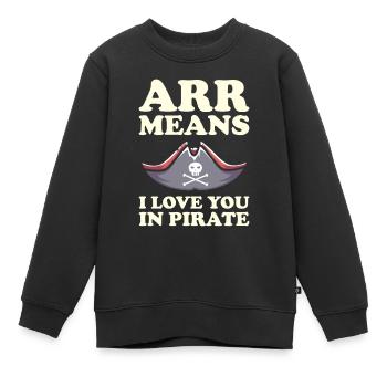 Pirat Totenkopf Freibeuter Piratenschiff - Kinder Premium Organic Sweatshirt - Schwarz - Vorne - AI Model Kid Female (0cm)