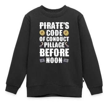 Pirat Totenkopf Freibeuter Piratenschiff - Kinder Premium Organic Sweatshirt - Schwarz - Vorne - AI Model Kid Female (0cm)