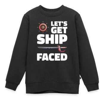 Pirat Totenkopf Freibeuter Piratenschiff - Kinder Premium Organic Sweatshirt - Schwarz - Vorne - AI Model Kid Female (0cm)