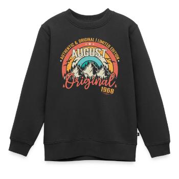 Août 1968 Août anniversaire 1968 Août - Sweat Premium enfant bio - noir - Devant - AI Model Kid Female (0cm)