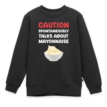 Prudence parle spontanément de mayonnaise sucrée - Sweat Premium enfant bio - noir - Devant - AI Model Kid Female (0cm)