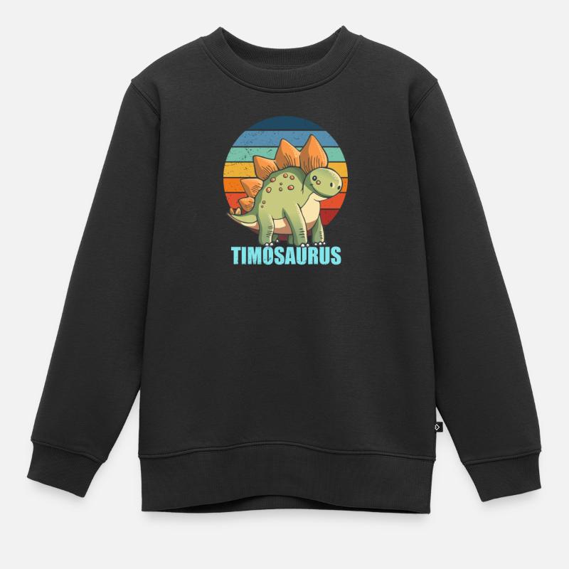 Timosaurus Gift Idea for Timo - Kids Premium Organic Sweatshirt - black