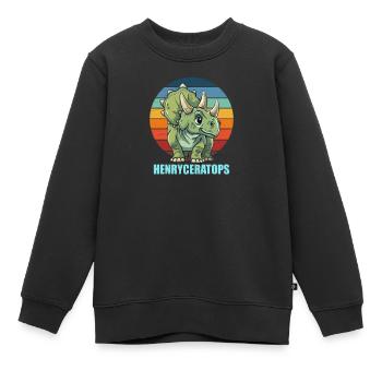 Henryceratops Geschenkidee für Henry - Kinder Premium Organic Sweatshirt - Schwarz - Vorne - AI Model Kid Female (0cm)