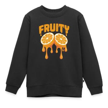 Fruchtig Orangen für einen Orangen Liebhaber - Kinder Premium Organic Sweatshirt - Schwarz - Vorne - AI Model Kid Female (0cm)