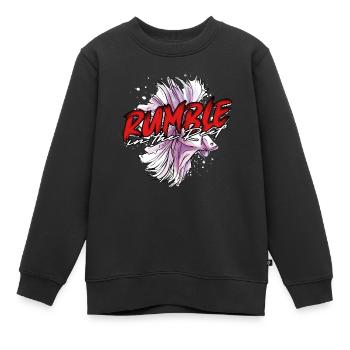 Les poissons Betta grondent dans le récif - Sweat Premium enfant bio - noir - Devant - AI Model Kid Female (0cm)