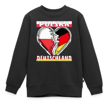 POLSKA ALLEMAGNE CŒUR - Sweat Premium enfant bio - noir - Devant - AI Model Kid Female (0cm)