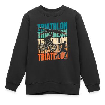 Triathlon Triathlete - Kids Premium Organic Sweatshirt - black - Front - AI Model Kid Female (0cm)