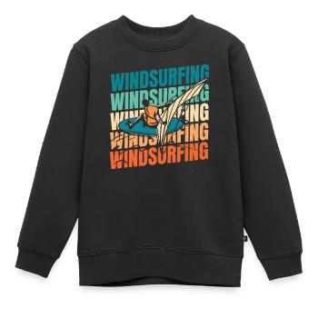 Windsurfen Windsurfer - Kinder Premium Organic Sweatshirt - Schwarz - Vorne - AI Model Kid Female (0cm)