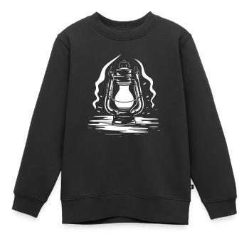 Laterne Skizze - Kinder Premium Organic Sweatshirt - Schwarz - Vorne - AI Model Kid Female (0cm)