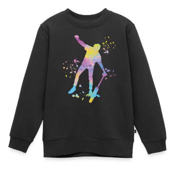 Unicycliste monocycle monocycle - Sweat Premium enfant bio - noir - Devant - AI Model Kid Female (0cm)