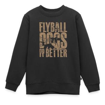 Les chiens de flyball le font mieux - Sweat Premium enfant bio - noir - Devant - AI Model Kid Female (0cm)