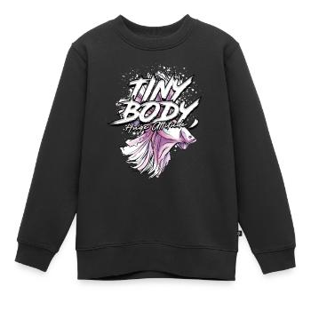 Betta Poisson Betta Petit Corps Énorme Attitude - Sweat Premium enfant bio - noir - Devant - AI Model Kid Female (0cm)