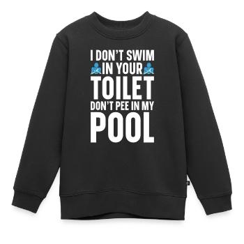 Schwimmen Wassersport Pool Schwimmsport Schwimmer - Kinder Premium Organic Sweatshirt - Schwarz - Vorne - AI Model Kid Female (0cm)
