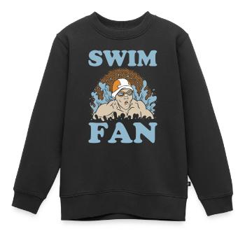 Schwimmen Wassersport Pool Schwimmsport Schwimmer - Kinder Premium Organic Sweatshirt - Schwarz - Vorne - AI Model Kid Female (0cm)