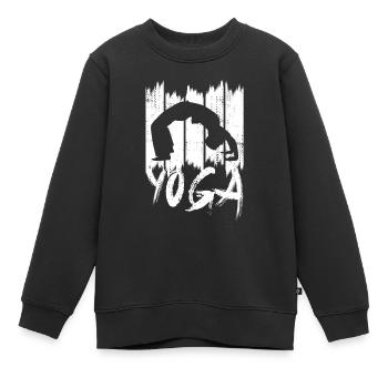 Yoga Pose - Kinder Premium Organic Sweatshirt - Schwarz - Vorne - AI Model Kid Female (0cm)