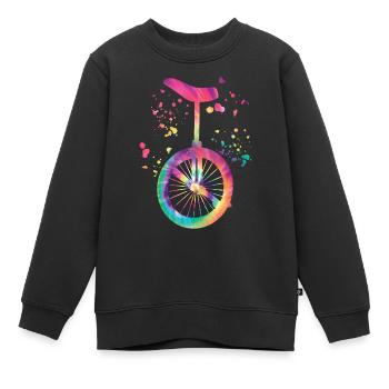 Unicycliste monocycle monocycle - Sweat Premium enfant bio - noir - Devant - AI Model Kid Female (0cm)