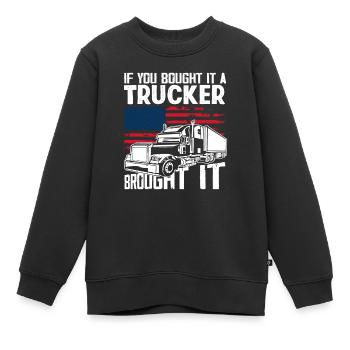 Camionneur - Sweat Premium enfant bio - noir - Devant - AI Model Kid Female (0cm)