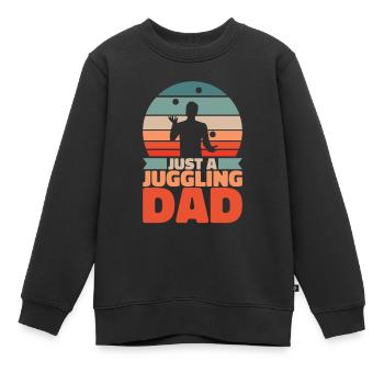 Papa jongleur juste un papa jongleur - Sweat Premium enfant bio - noir - Devant - AI Model Kid Female (0cm)