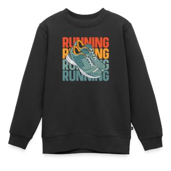 Läufer Jogger Runner Laufen - Kinder Premium Organic Sweatshirt - Schwarz - Vorne - AI Model Kid Female (0cm)